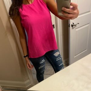 Pink tanktop peplum backing size small
